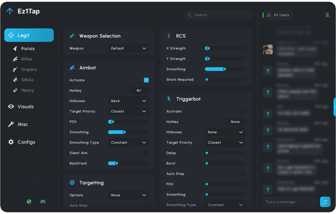 Legit Settings Screenshot